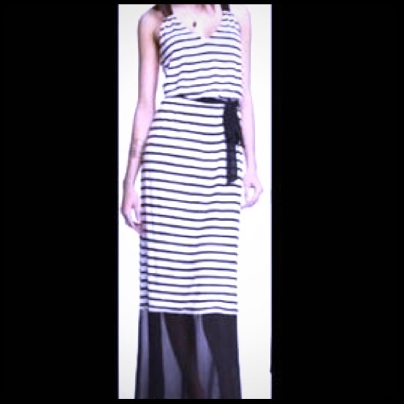 Express black and white stripe maxi dress - Picture 2 of 8